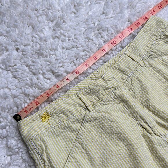 Vintage Lily Pulitzer Yellow White Pin Stripes Cropped Beachy Pants Light 01225 - Picture 6 of 9